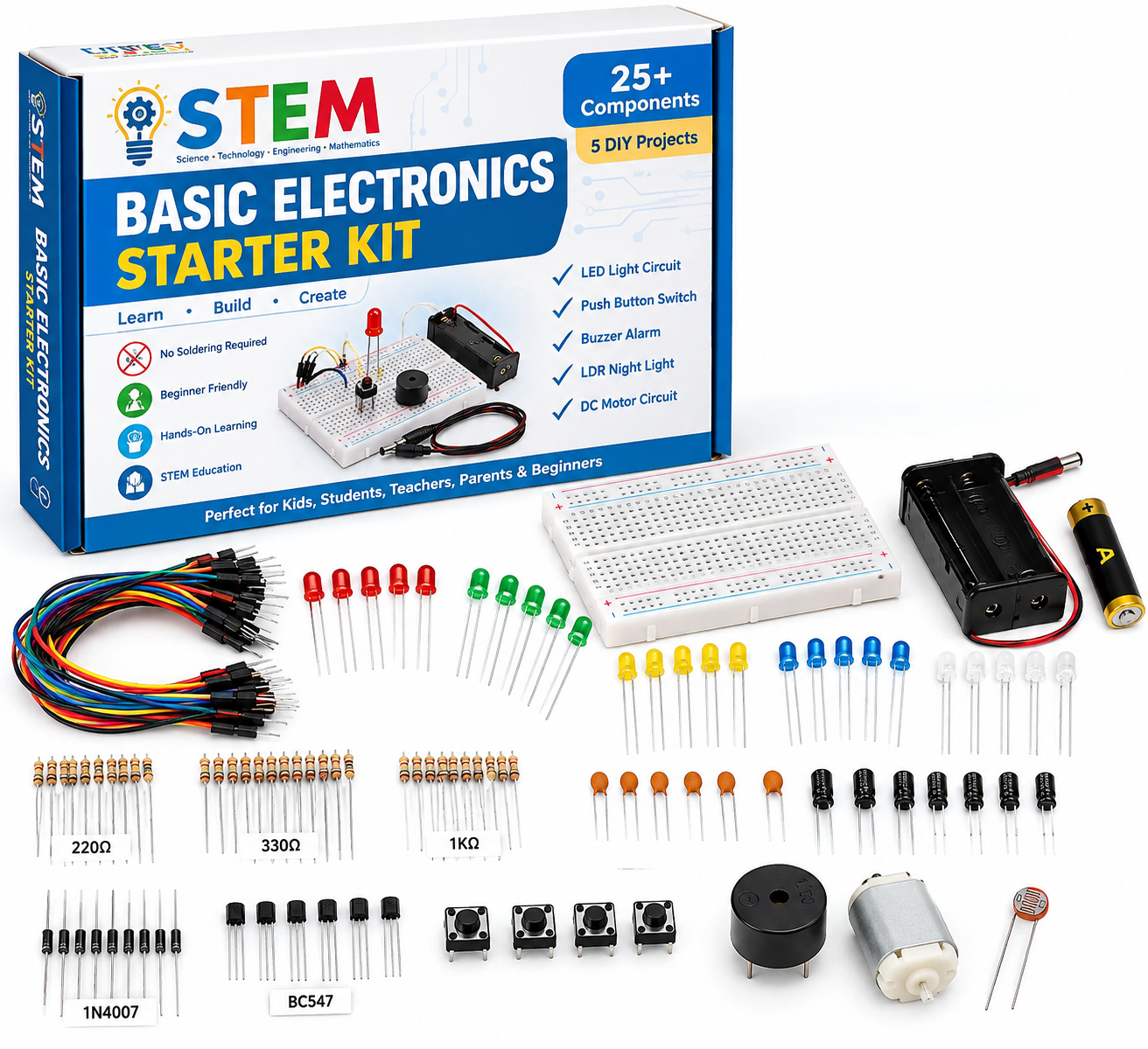 STEM Kit for Kids with Electronic Components